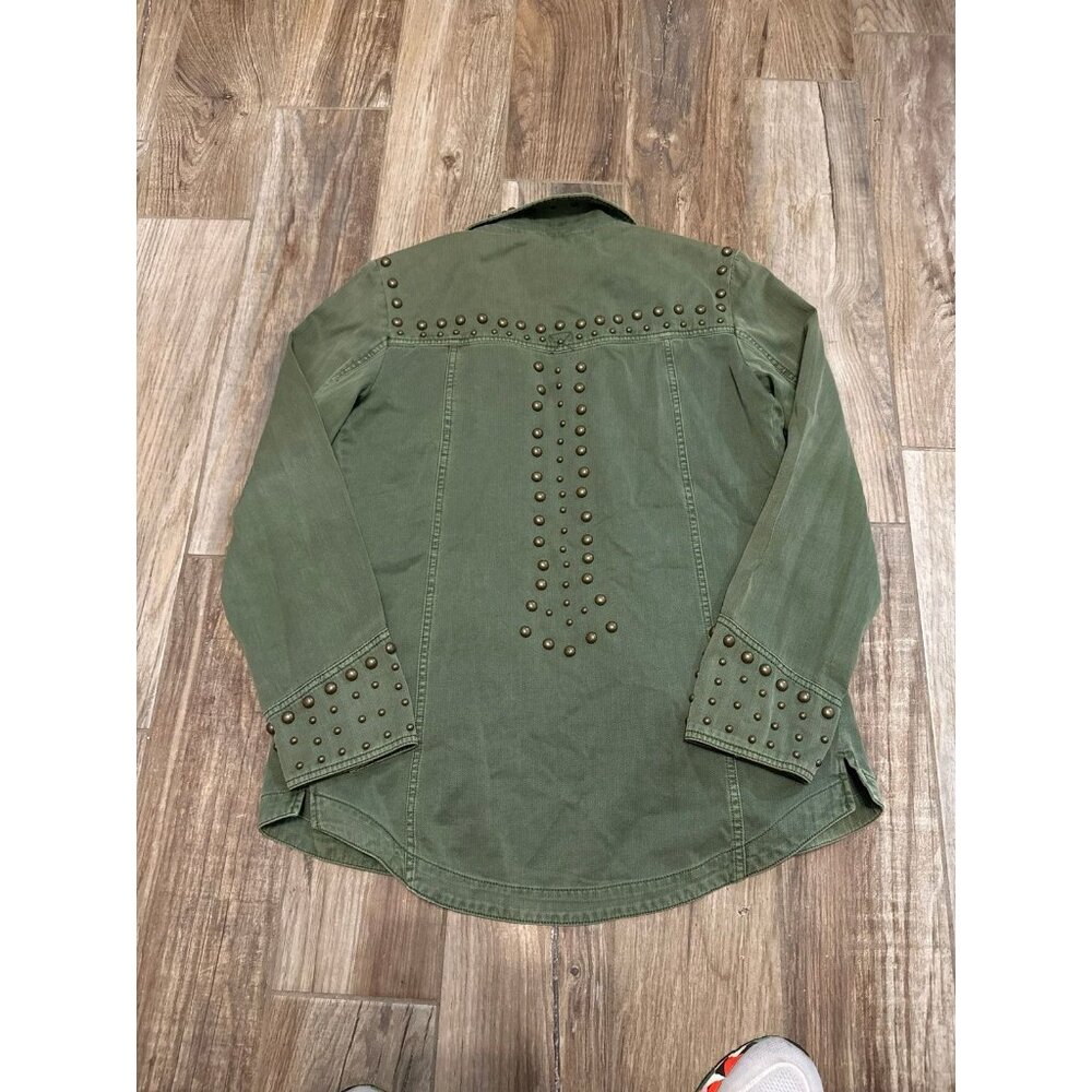 Free People We the Free Adventurer Rock & Stud Denim Button Shirt Jacket - Picture 4 of 5